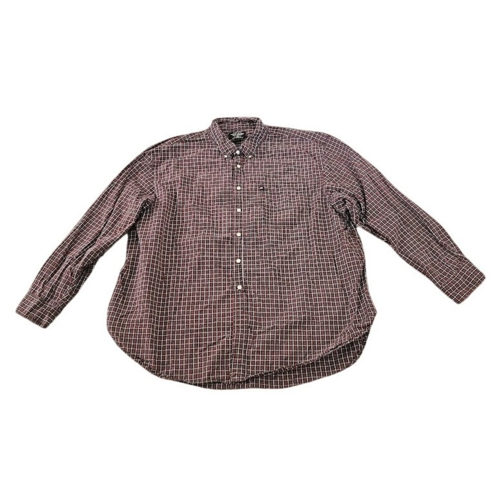 Ralph Lauren Jeans Company Mens 4XL Plaid Button Down Shirt Red Blue Cotton